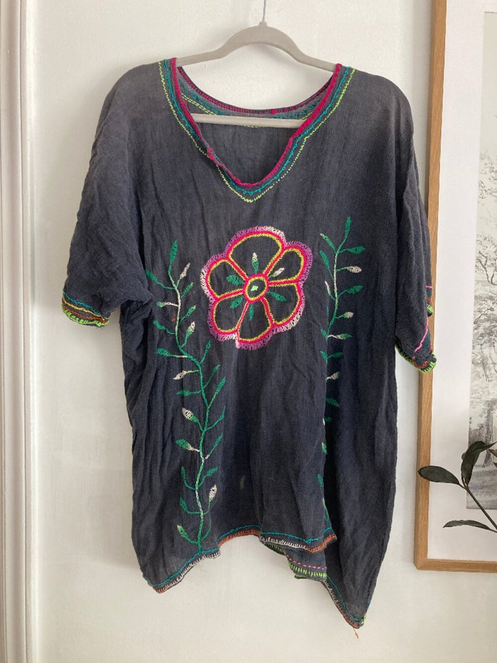 Shipibo Geometric Embroidered Top T-Shirt